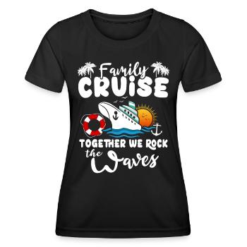 Croisière familiale en bateau de croisière - T-shirt sport Femme - noir - Devant - AI Model Female 172 light (172cm)