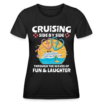 Cruise Couple Sea Voyage Cruise Ship - Women's Functional T-Shirt - black - Front - AI Model Female 172 light (172cm)