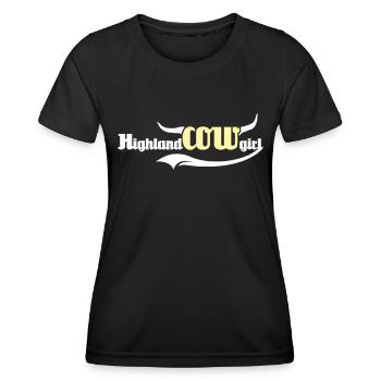 Highland Cattle Girl Highland Cow - Women's Functional T-Shirt - black - Front - AI Model Female 172 light (172cm)