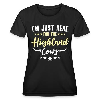 Highland cattle Highland Cow - Women's Functional T-Shirt - black - Front - AI Model Female 172 light (172cm)