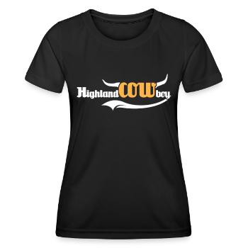 Highland cattle Highland Cow - Women's Functional T-Shirt - black - Front - AI Model Female 172 light (172cm)