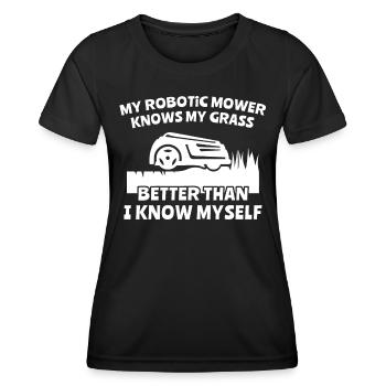 Tondeuse robot - T-shirt sport Femme - noir - Devant - AI Model Female 172 light (172cm)