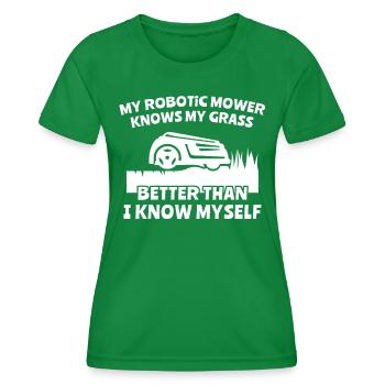 Tondeuse robot - T-shirt sport Femme - vert - Devant - AI Model Female 172 dark (172cm)