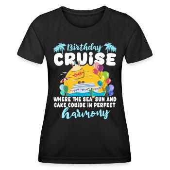 Cruise Birthday Sea Voyage - Women's Functional T-Shirt - black - Front - AI Model Female 172 light (172cm)