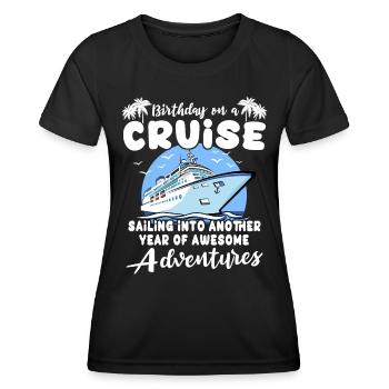 Kreuzfahrt Geburtstag Geburtstagskreuzfahrt - Frauen Funktions-T-Shirt - Schwarz - Vorne - AI Model Female 172 light (172cm)