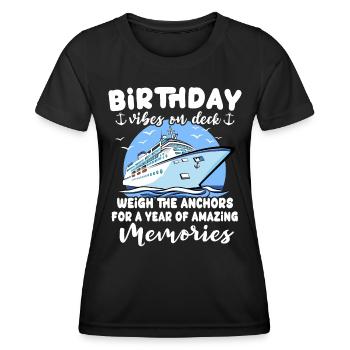 Cruise Birthday Sea Voyage - Women's Functional T-Shirt - black - Front - AI Model Female 172 light (172cm)