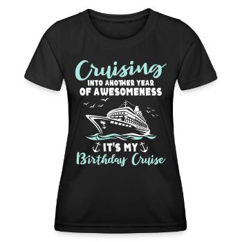 Cruise Birthday Sea Voyage - Women's Functional T-Shirt - black - Front - AI Model Female 172 light (172cm)