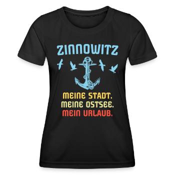 Zinnowitz Sprüche Zinnowitzer Spruch - Frauen Funktions-T-Shirt - Schwarz - Vorne - AI Model Female 172 light (172cm)