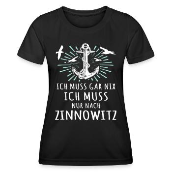 Zinnowitz Sprüche Zinnowitzer Spruch - Frauen Funktions-T-Shirt - Schwarz - Vorne - AI Model Female 172 light (172cm)