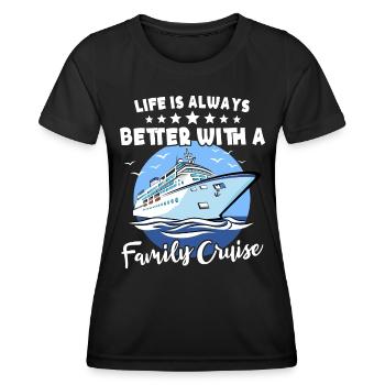 Croisière familiale - T-shirt sport Femme - noir - Devant - AI Model Female 172 light (172cm)