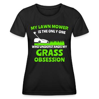 Rasenmäher Rasen Mähen - Frauen Funktions-T-Shirt - Schwarz - Vorne - AI Model Female 172 light (172cm)