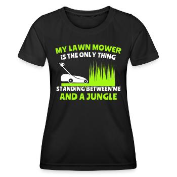 Rasenmäher Rasen Dschungel - Frauen Funktions-T-Shirt - Schwarz - Vorne - AI Model Female 172 light (172cm)