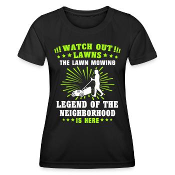Tondeuse à gazon légende tonte de pelouse - T-shirt sport Femme - noir - Devant - AI Model Female 172 light (172cm)