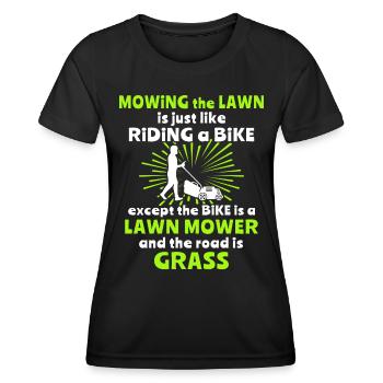 Rasenmäher Rasen Mähen - Frauen Funktions-T-Shirt - Schwarz - Vorne - AI Model Female 172 light (172cm)