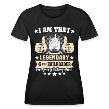 Railway Garden Legend G Gauge - Women's Functional T-Shirt - black - Front - AI Model Female 172 light (172cm)