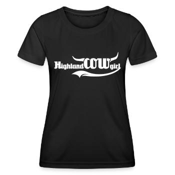 Highland cattle Highland Cow - Women's Functional T-Shirt - black - Front - AI Model Female 172 light (172cm)