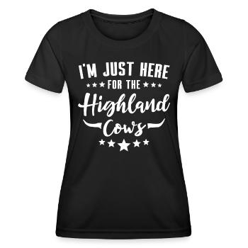Highland cattle Highland Cow - Women's Functional T-Shirt - black - Front - AI Model Female 172 light (172cm)