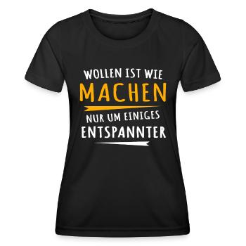 Wollen Machen Chillen - Frauen Funktions-T-Shirt - Schwarz - Vorne - AI Model Female 172 light (172cm)