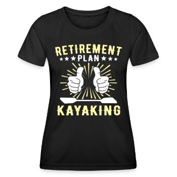 Kayaking Rentner Kayakfahrer - Frauen Funktions-T-Shirt - Schwarz - Vorne - AI Model Female 172 light (172cm)