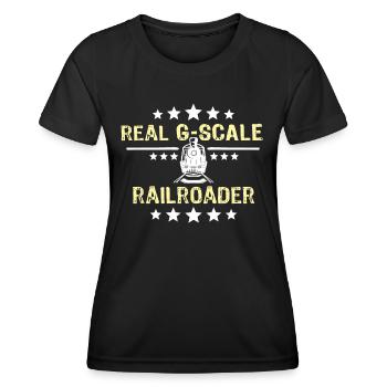 Gartenbahn Garteneisenbahn Spur G - Frauen Funktions-T-Shirt - Schwarz - Vorne - AI Model Female 172 light (172cm)