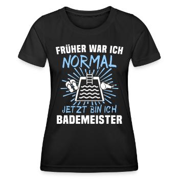 Schwimmmeister Bademeister - Frauen Funktions-T-Shirt - Schwarz - Vorne - AI Model Female 172 light (172cm)