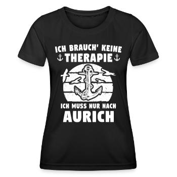 Aurich Sprüche Auricher - Frauen Funktions-T-Shirt - Schwarz - Vorne - AI Model Female 172 light (172cm)