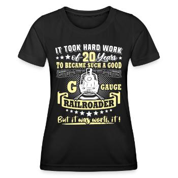 Garden Railway 20th Birthday Garden Railway Gauge G - T-shirt sport Femme - noir - Devant - AI Model Female 172 light (172cm)