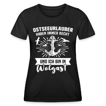 Wolgast Sprüche Wolgaster Spruch - Frauen Funktions-T-Shirt - Schwarz - Vorne - AI Model Female 172 light (172cm)