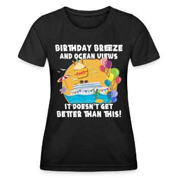 Croisière anniversaire Croisière d’anniversaire - T-shirt sport Femme - noir - Devant - AI Model Female 172 light (172cm)