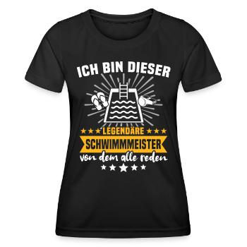 Schwimmmeister Bademeister - Frauen Funktions-T-Shirt - Schwarz - Vorne - AI Model Female 172 light (172cm)