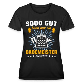Schwimmmeister Bademeister - Frauen Funktions-T-Shirt - Schwarz - Vorne - AI Model Female 172 light (172cm)