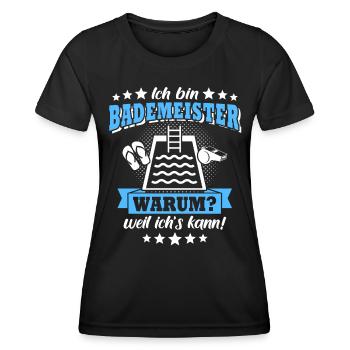 Schwimmmeister Bademeister - Frauen Funktions-T-Shirt - Schwarz - Vorne - AI Model Female 172 light (172cm)