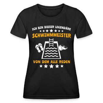 Schwimmmeister Bademeister - Frauen Funktions-T-Shirt - Schwarz - Vorne - AI Model Female 172 light (172cm)