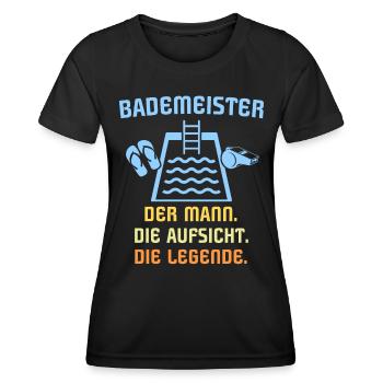 Schwimmmeister Bademeister - Frauen Funktions-T-Shirt - Schwarz - Vorne - AI Model Female 172 light (172cm)