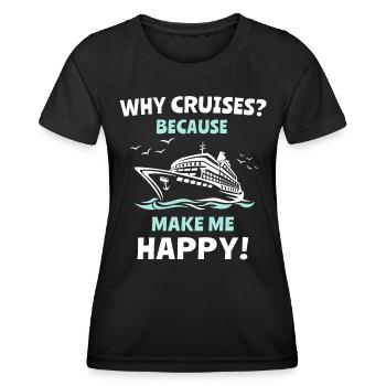 Croisière familiale - T-shirt sport Femme - noir - Devant - AI Model Female 172 light (172cm)