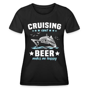 Kreuzfahrt Bier - Frauen Funktions-T-Shirt - Schwarz - Vorne - AI Model Female 172 light (172cm)