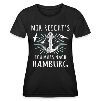 Hamburg - Frauen Funktions-T-Shirt - Schwarz - Vorne - AI Model Female 172 light (172cm)