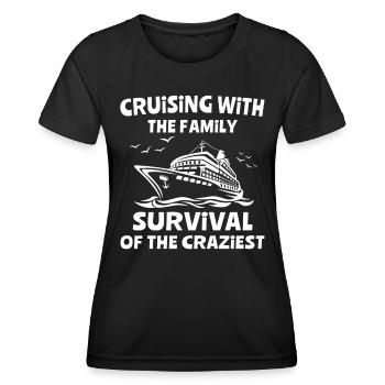 Famille Croisière - T-shirt sport Femme - noir - Devant - AI Model Female 172 light (172cm)