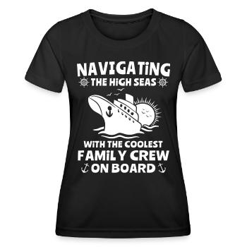 Famille Croisière - T-shirt sport Femme - noir - Devant - AI Model Female 172 light (172cm)