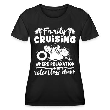 Famille Croisière - T-shirt sport Femme - noir - Devant - AI Model Female 172 light (172cm)