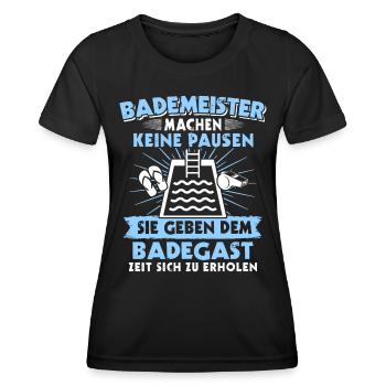 Schwimmmeister Bademeister - Frauen Funktions-T-Shirt - Schwarz - Vorne - AI Model Female 172 light (172cm)