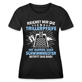 Schwimmmeister Bademeister - Frauen Funktions-T-Shirt - Schwarz - Vorne - AI Model Female 172 light (172cm)