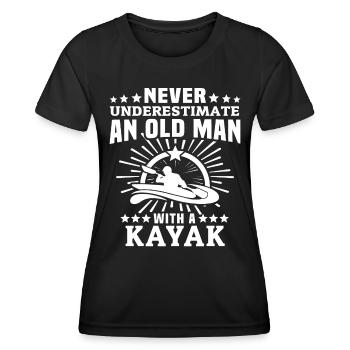 Kayak Kayaking - T-shirt sport Femme - noir - Devant - AI Model Female 172 light (172cm)