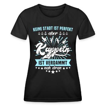 Kappeln Sprüche Kappelner Spruch - Frauen Funktions-T-Shirt - Schwarz - Vorne - AI Model Female 172 light (172cm)