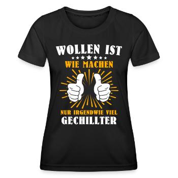 Machen Wollen - Frauen Funktions-T-Shirt - Schwarz - Vorne - AI Model Female 172 light (172cm)
