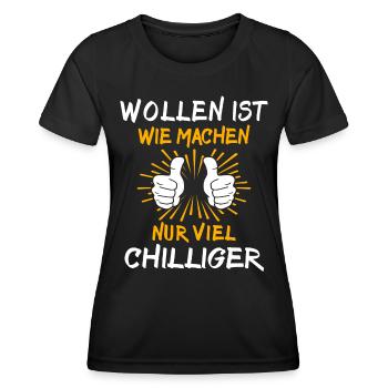 Machen Wollen - Frauen Funktions-T-Shirt - Schwarz - Vorne - AI Model Female 172 light (172cm)