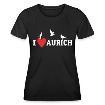 I Love Aurich City - Women's Functional T-Shirt - black - Front - AI Model Female 172 light (172cm)