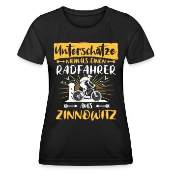 Zinnowitz Fahrradfahrer Zinnowitzer - Frauen Funktions-T-Shirt - Schwarz - Vorne - AI Model Female 172 light (172cm)