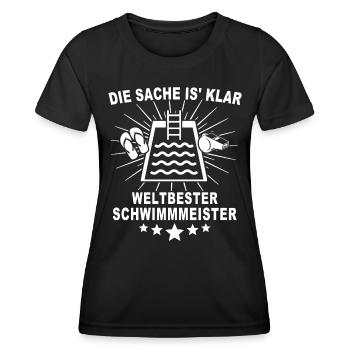Schwimmmeister - Frauen Funktions-T-Shirt - Schwarz - Vorne - AI Model Female 172 light (172cm)