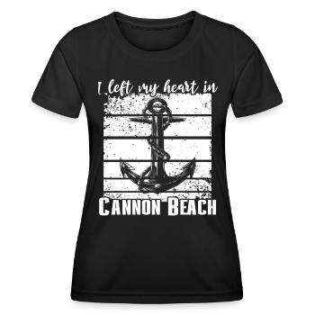 Cannon Beach Oregon - T-shirt sport Femme - noir - Devant - AI Model Female 172 light (172cm)